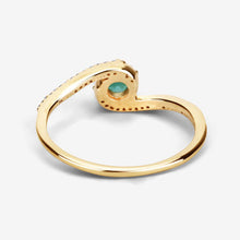 Load image into Gallery viewer, 0.33 Carat Genuine Zambian Emerald and White Diamond 14K Yellow Gold Ring
