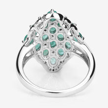 Load image into Gallery viewer, 2.68 Carat Genuine Zambian Emerald and White Zircon .925 Sterling Silver Ring
