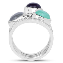 Load image into Gallery viewer, 4.00 Carat Genuine Multi Stone .925 Sterling Silver Ring
