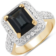 Load image into Gallery viewer, 5.03 Carat Genuine London Blue Topaz and White Topaz .925 Sterling Silver Ring
