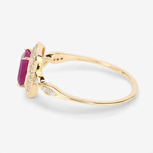 Load image into Gallery viewer, 0.75 Carat Genuine Ruby and White Diamond 14K Yellow Gold Ring

