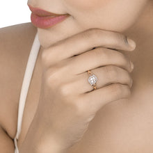 Load image into Gallery viewer, 0.78 Carat Genuine Morganite and White Diamond 14K Rose Gold Ring
