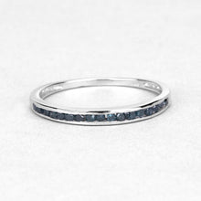 Load image into Gallery viewer, 0.20 Carat Genuine Blue Diamond .925 Sterling Silver Ring
