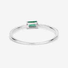 Load image into Gallery viewer, 0.18 Carat Genuine Zambian Emerald and White Diamond 14K White Gold Ring

