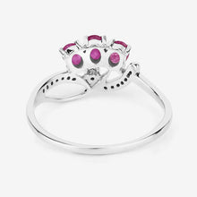 Load image into Gallery viewer, 0.71 Carat Genuine Ruby and White Diamond 14K White Gold Ring
