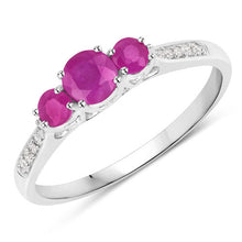 Load image into Gallery viewer, 0.61 Carat Genuine Ruby and White Diamond 14K White Gold Ring
