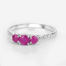 Load image into Gallery viewer, 0.61 Carat Genuine Ruby and White Diamond 14K White Gold Ring
