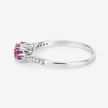 Load image into Gallery viewer, 0.61 Carat Genuine Ruby and White Diamond 14K White Gold Ring
