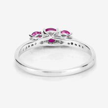 Load image into Gallery viewer, 0.61 Carat Genuine Ruby and White Diamond 14K White Gold Ring
