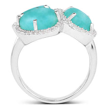 Load image into Gallery viewer, 5.30 Carat Genuine Amazonite And White Topaz .925 Sterling Silver Ring

