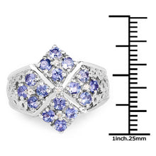 Load image into Gallery viewer, 1.65 Carat Genuine Tanzanite and White Topaz .925 Sterling Silver Ring
