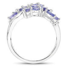 Load image into Gallery viewer, 1.73 Carat Genuine Tanzanite and White Zircon .925 Sterling Silver Ring
