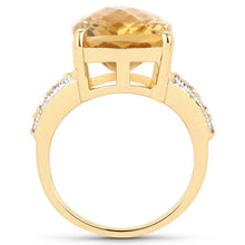Load image into Gallery viewer, 8.44 Carat Genuine Citrine and White Topaz .925 Sterling Silver Ring
