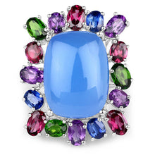 Load image into Gallery viewer, 26.67 Carat Genuine Multi Stones .925 Sterling Silver Ring
