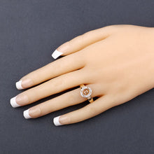 Load image into Gallery viewer, 0.22 Carat Genuine White Diamond 14K Yellow Gold Semi Mount Ring - holds 9x7mm Oval Gemstone
