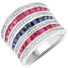 Load image into Gallery viewer, 3.36 Carat Genuine Multi Stones .925 Sterling Silver Ring
