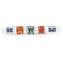 Load image into Gallery viewer, 0.68 Carat Genuine Multi Sapphire .925 Sterling Silver Ring
