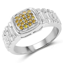 Load image into Gallery viewer, 0.25 Carat Genuine Yellow Diamond .925 Sterling Silver Ring
