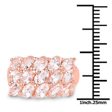Load image into Gallery viewer, 14K Rose Gold Plated 3.30 Carat Genuine Morganite .925 Sterling Silver Ring
