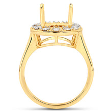 Load image into Gallery viewer, 0.42 Carat Genuine White Diamond 14K Yellow Gold Semi Mount Ring - holds 11x9mm Oval Gemstone
