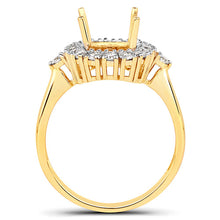 Load image into Gallery viewer, 0.54 Carat Genuine White Diamond 14K Yellow Gold Semi Mount Ring - holds 9x7mm Cushion Gemstone
