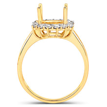 Load image into Gallery viewer, 0.58 Carat Genuine White Diamond 14K Yellow Gold Semi Mount Ring - holds 9.00mm Round Gemstone

