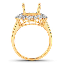 Load image into Gallery viewer, 0.79 Carat Genuine White Diamond 14K Yellow Gold Semi Mount Ring - holds 11x9mm Oval Gemstone
