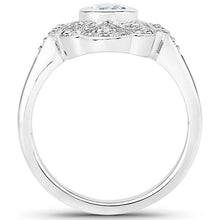 Load image into Gallery viewer, 1.02 Carat Genuine Aquamarine and White Topaz .925 Sterling Silver Ring
