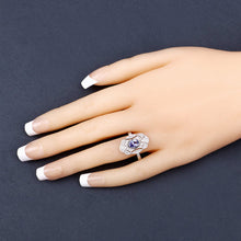 Load image into Gallery viewer, 1.17 Carat Genuine Tanzanite and White Topaz .925 Sterling Silver Ring
