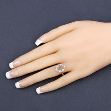 Load image into Gallery viewer, 0.20 Carat Genuine White Diamond 14K White Gold Semi Mount Ring - holds 8x6mm Oval Gemstone
