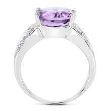 Load image into Gallery viewer, 4.07 Carat Genuine Amethyst &amp; Tanzanite .925 Sterling Silver Ring
