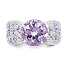 Load image into Gallery viewer, 4.07 Carat Genuine Amethyst &amp; Tanzanite .925 Sterling Silver Ring
