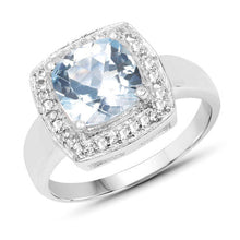 Load image into Gallery viewer, 2.46 Carat Genuine Blue Topaz and White Topaz .925 Sterling Silver Ring
