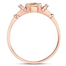 Load image into Gallery viewer, 0.75 Carat Genuine Morganite and White Diamond 14K Rose Gold Ring
