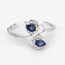 Load image into Gallery viewer, 0.34 Carat Genuine Blue Sapphire and White Diamond 14K White Gold Ring

