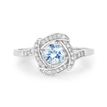 Load image into Gallery viewer, 0.46 Carat Genuine Aquamarine and White Diamond 14K White Gold Ring
