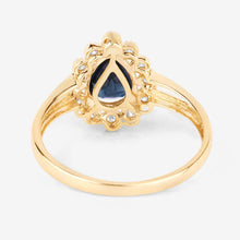 Load image into Gallery viewer, 1.46 Carat Genuine Blue Sapphire and White Diamond 10K Yellow Gold Ring
