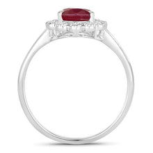 Load image into Gallery viewer, 1.31 Carat Genuine Ruby and White Diamond 14K White Gold Ring
