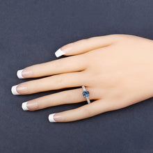 Load image into Gallery viewer, 1.90 Carat Genuine Blue Sapphire and White Diamond 14K White Gold Ring
