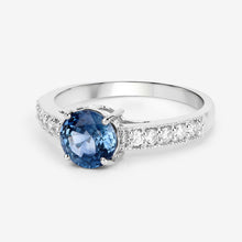 Load image into Gallery viewer, 1.90 Carat Genuine Blue Sapphire and White Diamond 14K White Gold Ring
