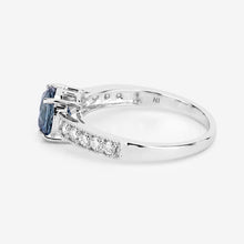 Load image into Gallery viewer, 1.90 Carat Genuine Blue Sapphire and White Diamond 14K White Gold Ring
