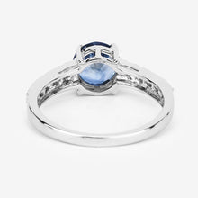 Load image into Gallery viewer, 1.90 Carat Genuine Blue Sapphire and White Diamond 14K White Gold Ring
