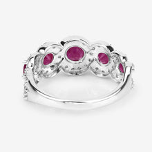Load image into Gallery viewer, 1.99 Carat Genuine Ruby and White Diamond 14K White Gold Ring
