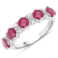 Load image into Gallery viewer, 1.61 Carat Genuine Ruby and White Diamond 14K White Gold Ring

