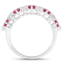 Load image into Gallery viewer, 1.61 Carat Genuine Ruby and White Diamond 14K White Gold Ring
