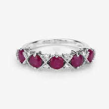 Load image into Gallery viewer, 1.61 Carat Genuine Ruby and White Diamond 14K White Gold Ring
