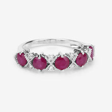 Load image into Gallery viewer, 1.61 Carat Genuine Ruby and White Diamond 14K White Gold Ring
