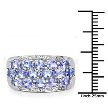 Load image into Gallery viewer, 2.76 Carat Genuine Tanzanite and White Topaz .925 Sterling Silver Ring
