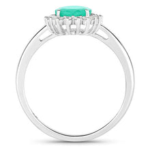 Load image into Gallery viewer, 1.34 Carat Genuine Zambian Emerald and White Diamond 10K White Gold Ring
