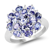 Load image into Gallery viewer, 3.37 Carat Genuine Tanzanite and White Topaz .925 Sterling Silver Ring
